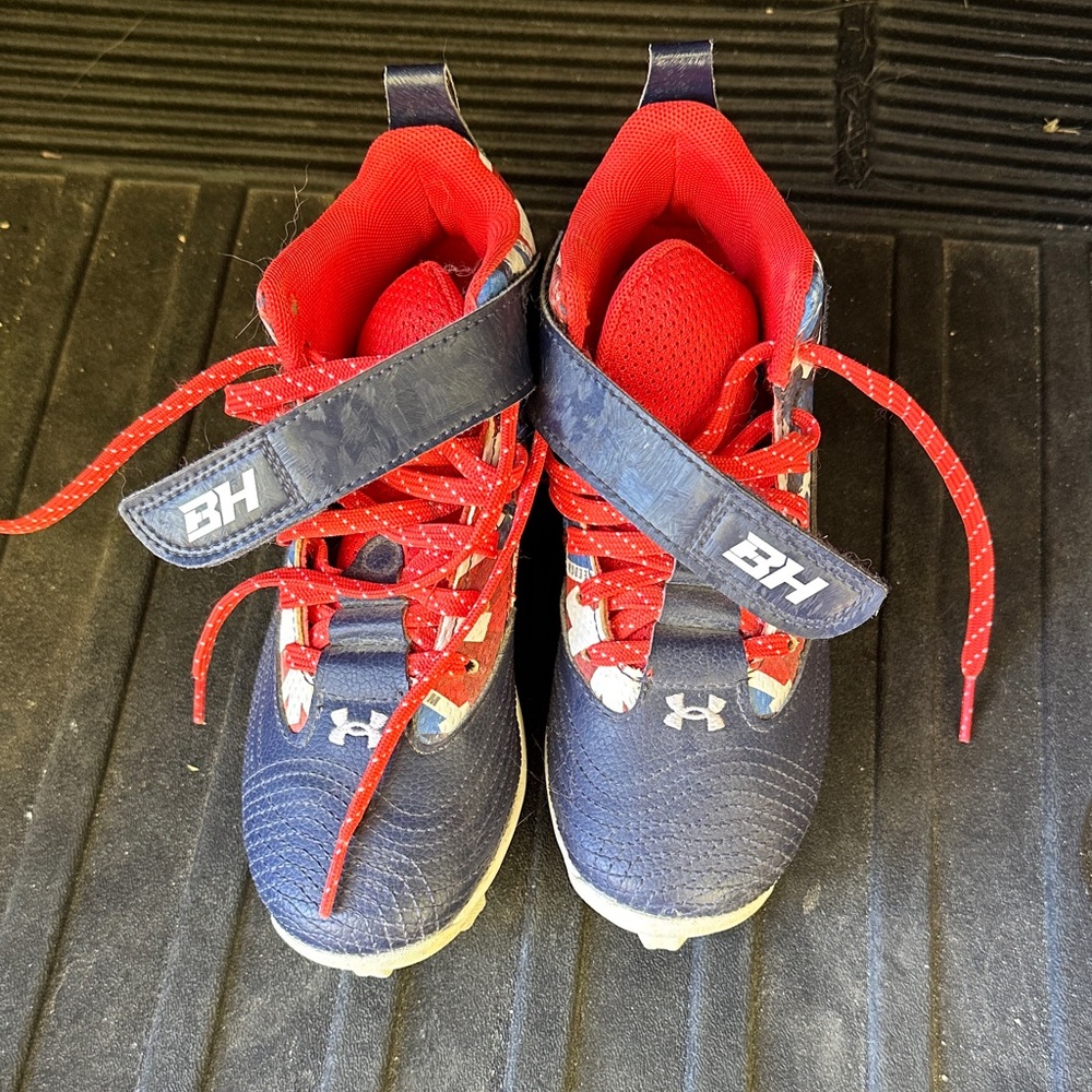 Under Armour Kids Navy and Red Sneakers